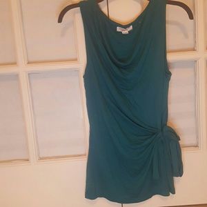 Teal Tank Blouse with tie